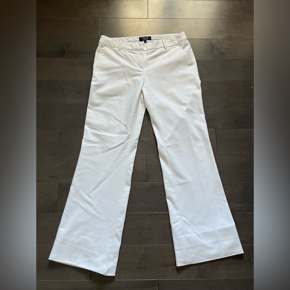RW&CO Women’s White Wide-Leg Trousers Size 4 Business Casual, Minimalist